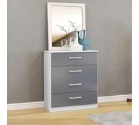 Lynx Chest - 4 Drawer - White and Grey Gloss
