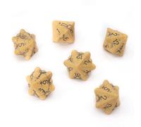 LYNX D12 Dice Set - Set of Six 12 Sided Dice - Skull & Bone Themed RPG Dice. Cool & Unique Gift for Dungeons & Dragons (DND), Warhammer, D&D, Pathfinder, D and D. (Ancient Bone Yellow)