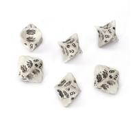 LYNX D8 Dice Set - Set of Six 8 Sided Dice - Skull & Bone Themed RPG Dice. Cool & Unique Gift for Dungeons & Dragons (DND), Warhammer, D&D, Pathfinder, D and D. (Cleaned Bone White)