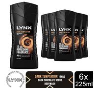 Lynx Dark Temptation 12-H Refreshing Shower Gel Body Wash, 3x225ml