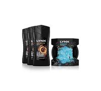 Lynx Dark Temptation Bodywash 225Ml, 3 Pk With Manwasher Shower Tool In Black Black