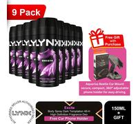 Lynx Deodorant Multi Pack 9x150ml Mens Anti Perspirant + Free Car Phone Holder