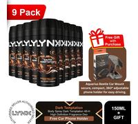 Lynx Deodorant Multi Pack 9x150ml Mens Anti Perspirant + Free Car Phone Holder