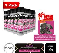Lynx Deodorant Multi Pack 9x200ml Mens Anti Perspirant + Free Car Phone Holder
