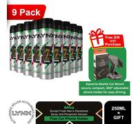 Lynx Deodorant Multi Pack 9x250ml Mens Anti Perspirant + Free Car Phone Holder