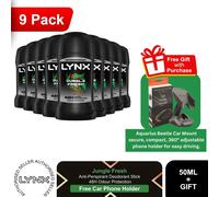 Lynx Deodorant Multi Pack 9x50ml Mens Anti Perspirant + Free Car Phone Holder