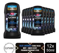 Lynx Deodorant Stick Blue Lavender with 72Hrs Freshness 50ml, 12 Pack