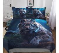 Lynx Duvet Cover Microfiber Bedding Set 3pcs, 3D Quilt Cover&Pillowcase, Soft Comforter Cover for Men Woman Kids Single(135x200cm)