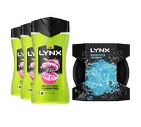 Lynx Epic Fresh 3-Pack Body Wash 225ml + Manwasher Shower Tool