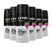 Lynx Epic Fresh Anti-Perspirant Aerosol Men's Deodorant Spray with ProScent technology and a grapefruit & tropical pineapple scent for 72 hours protection against odour and wetness 6x 150 ml