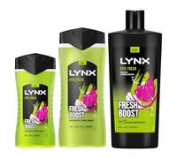 Lynx Epic Fresh Shower Gel 3 Pack Bundle of 225ml, 500ml & 700ml Body Wash with Long-Lasting Citrus Scent for All-Day Freshness