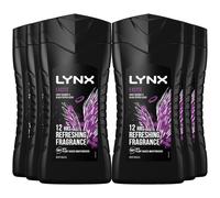 6 Pack of 225ml Lynx 12 Hour Refreshing Excite Crisp Coconut and Black Pepper Body wash for Feeling Clean and Fresh with Plant-based Moisturisers