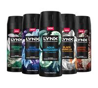Lynx Find Your Fine Fragrance Bundle 72 Hour Fresh, Odour and Sweat Protection Premium Deodorant Body Spray Infused with Essential Oil for Men, 5x150 ml