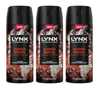 Lynx Fine Fragrance Collection 72 Hour Fresh, Odour and Sweat Protection Premium Deodorant Body Spray Infused with Essential Oil for Men 150 ml, 3 Pack (Copper Santal)