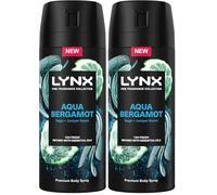 Lynx Fine Fragrance Collection Aqua Bergamot Premium Deodorant Bodyspray 150 ml (Pack of 2)