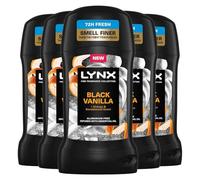 Lynx Fine Fragrance Collection Stick Deodorant for Men Black Vanilla, Pack of 5, 72 Hours Odour Protection Aluminium-Free Premium Deodorant Stick Infused with Essential Oils, 50 ml