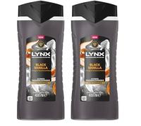 Lynx Fine Fragrance Collection Black Vanilla Premium Body Wash Body Cleanser shower gel with a vanilla, orange & sandalwood scent for 12 hours of freshness 400 ml (Pack of 2)