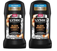 Lynx Fine Fragrance Collection Black Vanilla Premium Deodorant Stick Men's Deodorant with a vanilla, orange & sandalwood fragrance for 72 hour odour protection 50 ml (Pack of 2)
