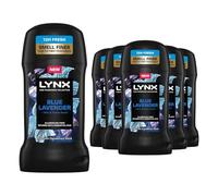 Lynx Fine Fragrance Collection Stick Deodorant for Men Blue Lavender, Pack of 6, 72 Hours Odour Protection Aluminium-Free Premium Deodorant Stick Infused with Essential Oils, 50 ml