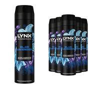 Lynx Fine Fragrance Collection Blue Lavender Premium Body Spray 200ml, 6 Pack - 72H Odour Protection Deodorant Aerosol, Infused with Essential Oils & Long-lasting Scents