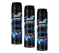 Lynx Fine Fragrance Collection Blue Lavender Premium Body Spray Men's Deodorant infused with a lavender, mint & amber scent for 72 hours of freshness 200 ml (Pack of 3)
