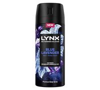 Lynx Fine Fragrance Collection Blue Lavender Premium Deodorant Body Spray Antiperspirant for 72 hours of freshness, infused with lavender, mint & amber essential oils 150 ml