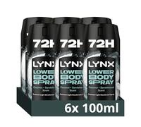 Lynx Fine Fragrance Collection Coconut + Sandalwood Lower Body Spray premium light deodorant spray for 72 hours of freshness 6x 100 ml