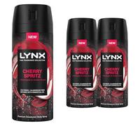 Lynx Fine Fragrance Collection Deodorant for Men Cherry Spritz, Pack of 3, 72 hours of Freshness Aluminium-Free Premium Body Spray with 2x Odour-Busting Technology, 150 ml