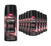 Lynx Fine Fragrance Collection Deodorant for Men Cocoa Velvet, Pack of 12, 72 hours of Freshness Aluminium-Free Premium Body Spray with 2x Odour-Busting Technology, 150 ml