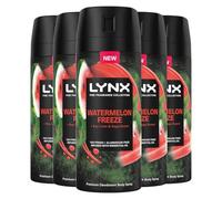 Lynx Fine Fragrance Collection Deodorant for Men Watermelon Freeze, Pack of 5, 72 hours of Freshness Aluminium-Free Premium Body Spray with 2x Odour-Busting Technology, 150 ml