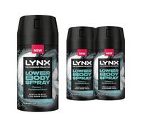 Lynx Fine Fragrance Collection Lower Body Spray Coconut + Sandalwood, Pack of 3, Alcohol and Aluminium-Free Deodorant for Men with 72 Hours of Freshness, 100 ml