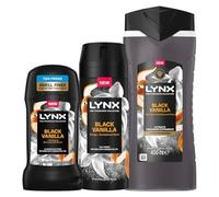 Lynx Fine Fragrance Black Vanilla Bundle Premium Body Wash,Spray & Stick for Men