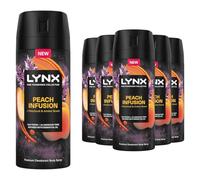 Lynx Men's Men 'Body Spray' Fine Fragrance Collection Peach Infusion 150ml, 6pk in White Lynx White