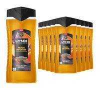 Lynx Fine Fragrance Collection Peach Infusion Body Wash for Men 400ml Pack of 12 Premium Shower Gel with Essential Oils 12H Freshness Lynx Shower Gel for Men Mens Body Wash Multipack