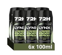 Lynx Fine Fragrance Collection Pear + Cedarwood Lower Body Spray premium light deodorant spray for 72 hours of freshness 6x 100 ml