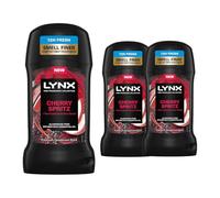 Lynx Fine Fragrance Collection Stick Deodorant for Men Cherry Spritz, Pack of 3, 72 Hours Odour Protection Aluminium-Free Premium Deodorant Stick Infused with Essential Oils, 50 ml