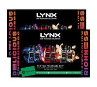 Lynx Fine Fragrance Edit Gift Set for Men,2 Pack- Includes 3 Premium Body Wash and Spray Duos Cherry Spritz, Blue Lavender, Black Vanilla Plus Spotify Premium Bonus