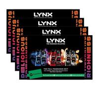 Lynx Fine Fragrance Edit Gift Set for Men, 4 Pack- Includes 3 Premium Body Wash and Spray Duos Cherry Spritz, Blue Lavender, Black Vanilla Plus Spotify Premium Bonus