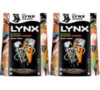 Lynx Gift Set Africa & Sunset Fresh with a body spray, a body wash and Socks perfect gifts for him 2 piece (Pack of 2)