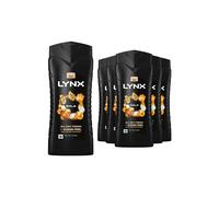 6 Pack of 500ml Lynx 12 Hour Refreshing Fragrance Gold Oud Wood and Vanilla Body wash with Plant-based Moisturisers & Dual Action Power, Keep Smelling Irresistible!