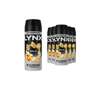 Lynx Men Gold Deodorant Body Spray Antiperspirant with ProScent technology and an oud wood & fresh vanilla scent for 72 hours protection against odour and wetness 150 ml, Pack of 6