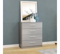 Lynx Grey Gloss 4 Drawer Chest