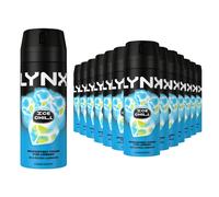 Lynx Men's Ice Chill Body Spray 48H High Definition Deodorant 150ml, 24 Pack in Black
