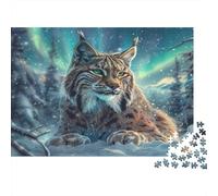 Lynx in Snow Jigsaw Puzzle 1000Pc Recycled Paper for Adults Puzzle for Adults Educational Game Challenge Fun Home Activity Great Gift for Relaxation Creativity 38x26cm/1000pcs