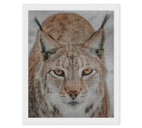 Lynx in The Snow Adults Diamond 5D Painting Kit Square Drill DIY Art Craft Wall Decor