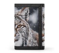 Lynx in The Snow Trifold Wallet for Men - Money Clip Slim Wallets with Multiple Card Slots Minimalist Small Front Pocket Wallet for Everyday Carry