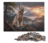 Lynx in The Storm Family Wooden Jigsaw, Adults, 1000 Pieces | Shared puzzle time: a clear section-by-section approach in spare time.