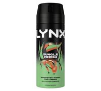 Lynx Men Deodorant Spray Jungle Fresh - Palm Leaves & Amber, Zinc Tech 48h - 150 ml Pack of 6