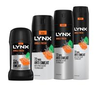 Lynx Jungle Fresh Antiperspirant 4 Pack Bundle of 150ml, 200ml, 250ml Aerosols & 50ml Deo Stick with 48H Sweat & Odour Protection for All Day Freshness