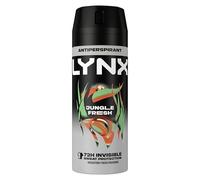 Lynx Jungle Fresh Anti-Perspirant Aerosol Men's Deodorant Spray with ProScent technology and a palm leaves & amber scent for 72 hours protection against odour and wetness 6x 150 ml